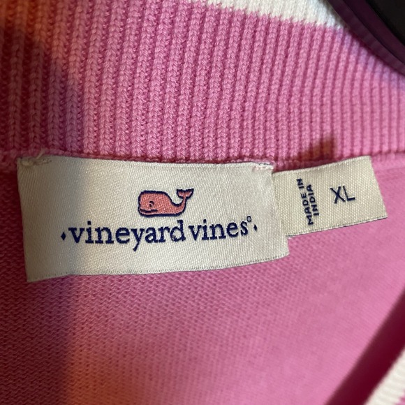 Vineyard Vines Women's Pink V-Neck Cotton Sweater Size XL Lightweight Sweater - Picture 5 of 7